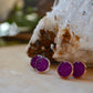 Purple druzy earrings