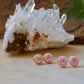 Pink druzy earrings
