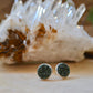 Dark green druzy earrings