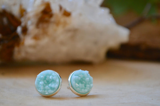Light blue druzy earrings