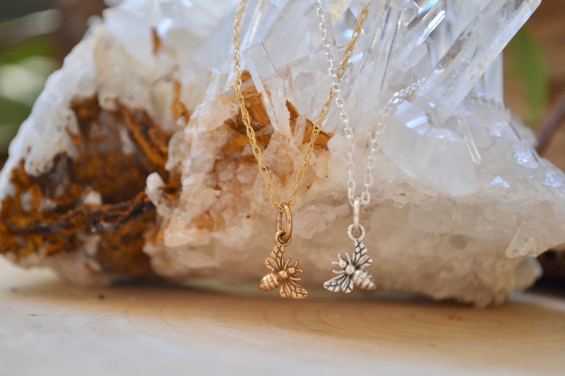 Tiny bee necklace
